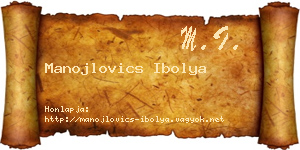 Manojlovics Ibolya névjegykártya